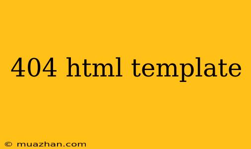 404 Html Template