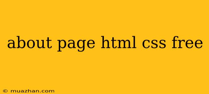 About Page Html Css Free