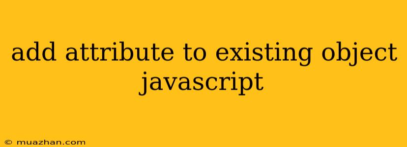 Add Attribute To Existing Object Javascript