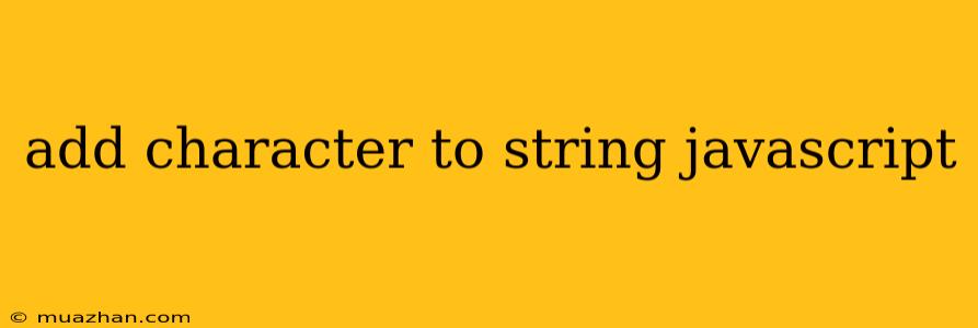 Add Character To String Javascript