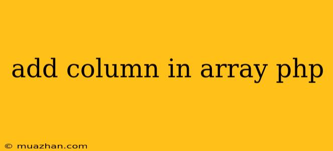 Add Column In Array Php