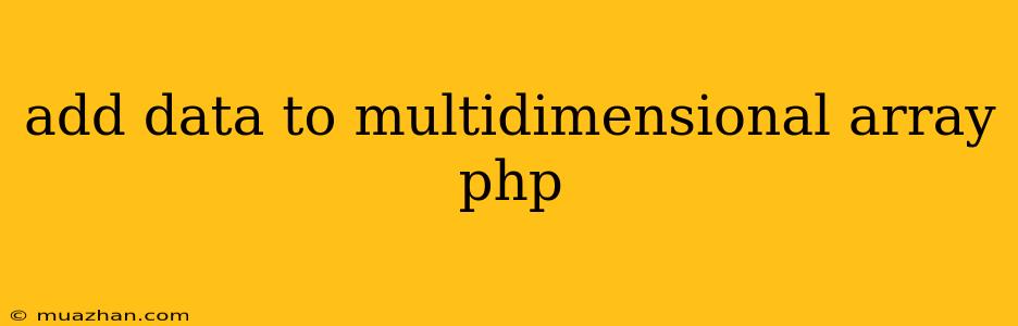 Add Data To Multidimensional Array Php