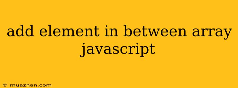 Add Element In Between Array Javascript