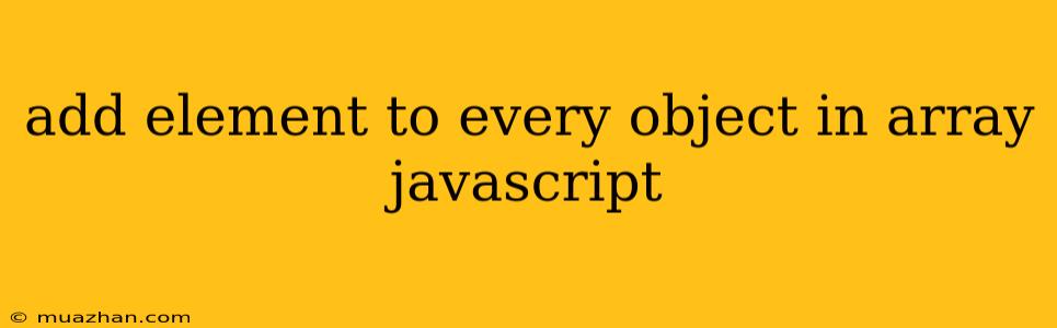 Add Element To Every Object In Array Javascript