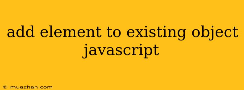 Add Element To Existing Object Javascript