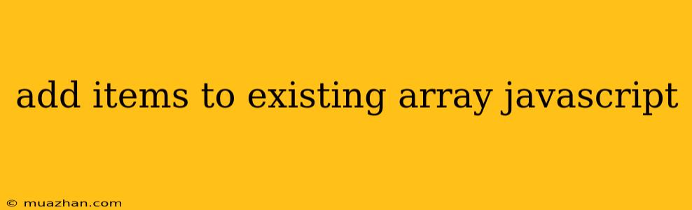 Add Items To Existing Array Javascript
