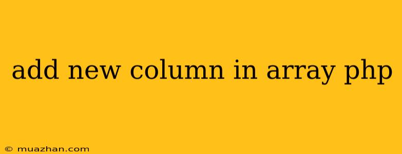 Add New Column In Array Php