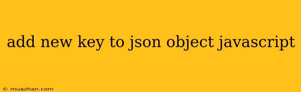Add New Key To Json Object Javascript