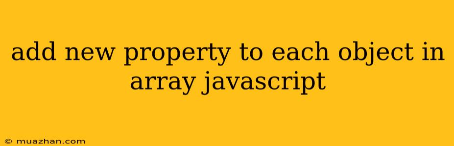 Add New Property To Each Object In Array Javascript