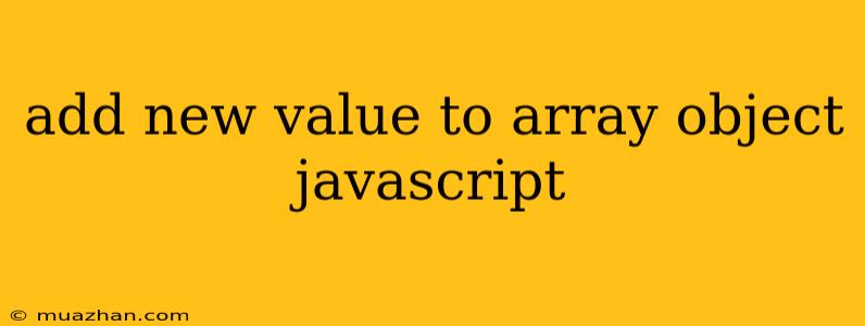 Add New Value To Array Object Javascript