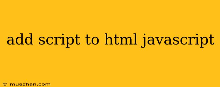 Add Script To Html Javascript