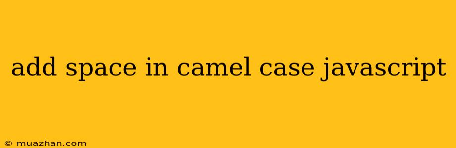 Add Space In Camel Case Javascript
