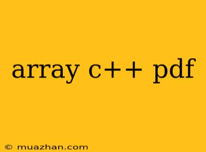 Array C++ Pdf
