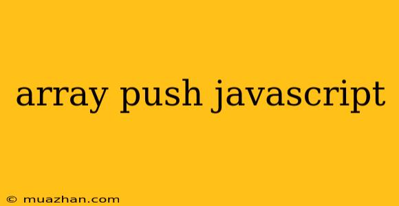 Array Push Javascript