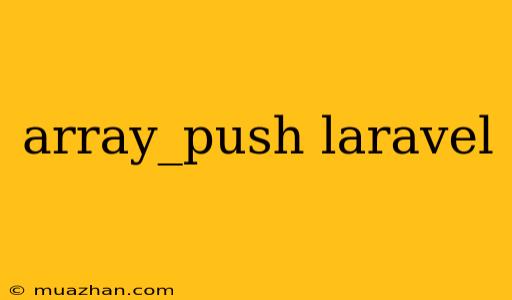 Array_push Laravel