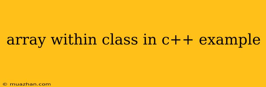 Array Within Class In C++ Example