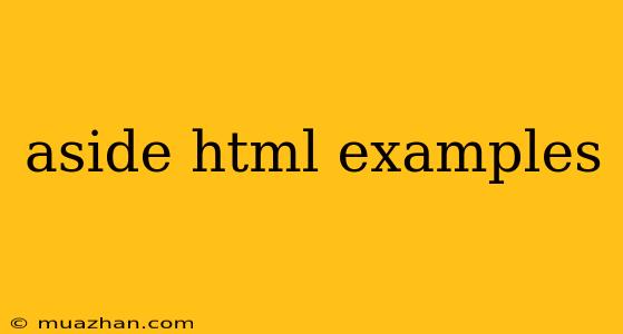 Aside Html Examples