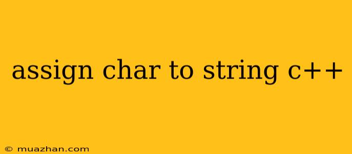 Assign Char To String C++