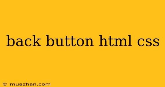 Back Button Html Css