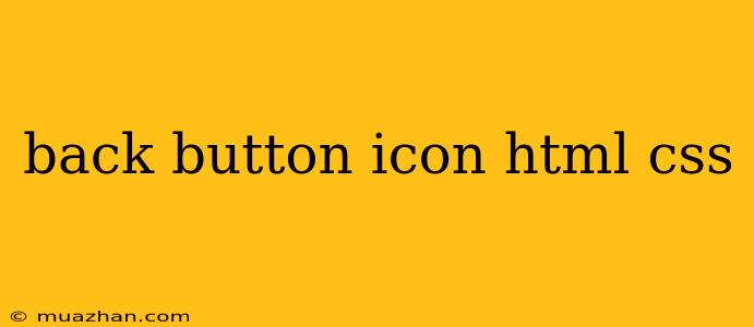 Back Button Icon Html Css