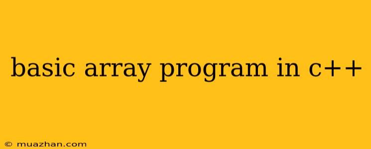 Basic Array Program In C++