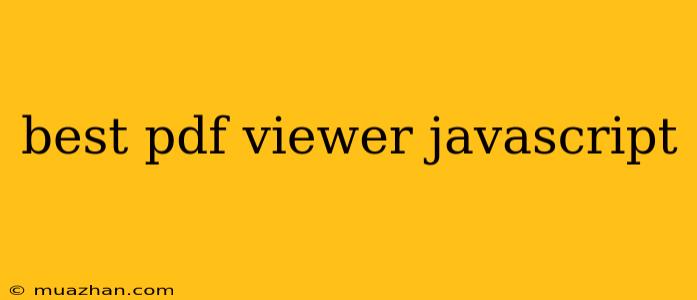 Best Pdf Viewer Javascript