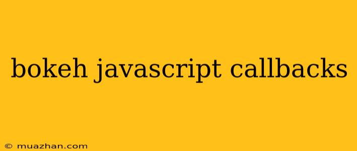 Bokeh Javascript Callbacks