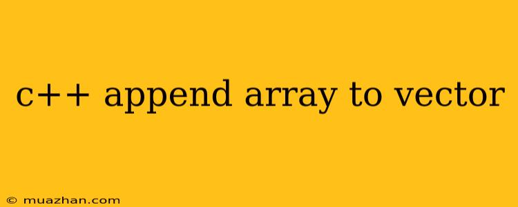 C++ Append Array To Vector