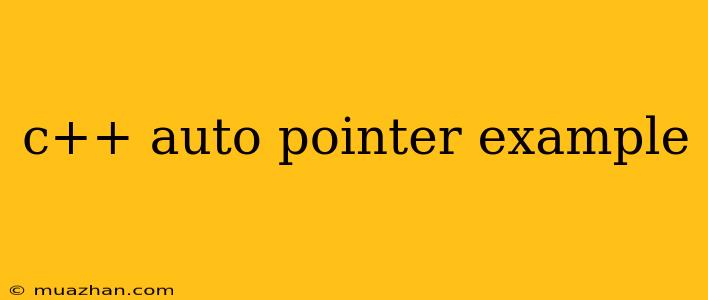C++ Auto Pointer Example