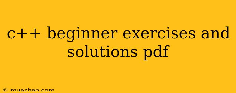 C++ Beginner Exercises And Solutions Pdf