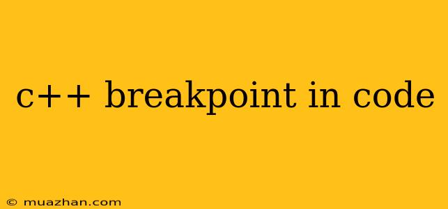 C++ Breakpoint In Code