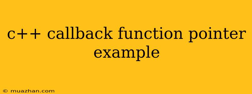 C++ Callback Function Pointer Example