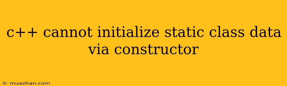 C++ Cannot Initialize Static Class Data Via Constructor