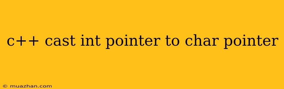 C++ Cast Int Pointer To Char Pointer