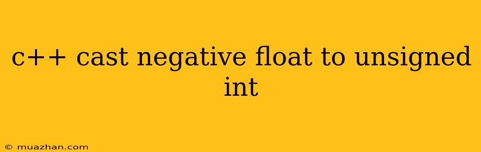 C++ Cast Negative Float To Unsigned Int