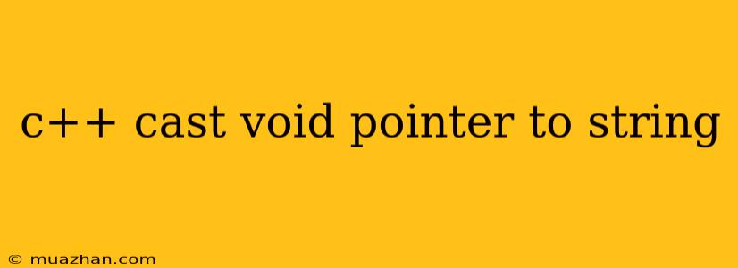 C++ Cast Void Pointer To String