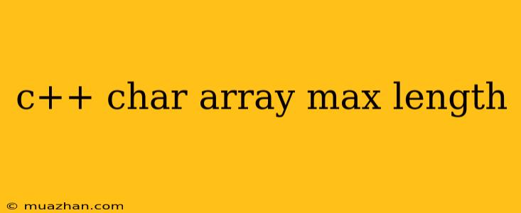C++ Char Array Max Length