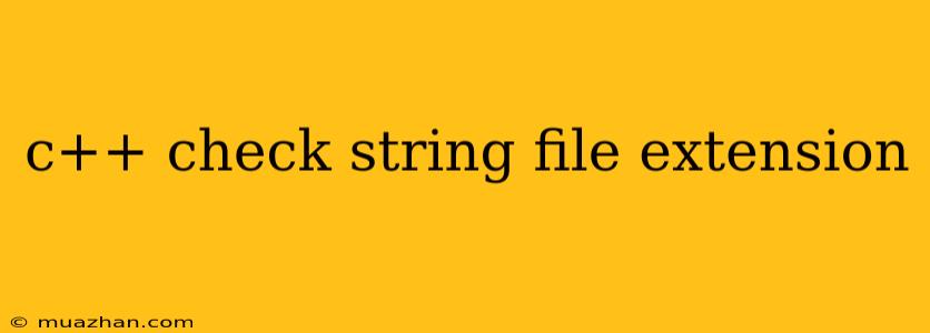 C++ Check String File Extension