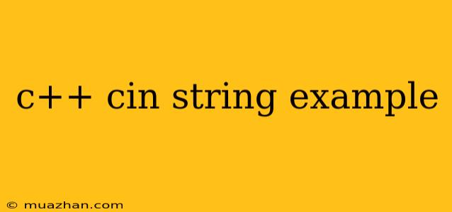 C++ Cin String Example