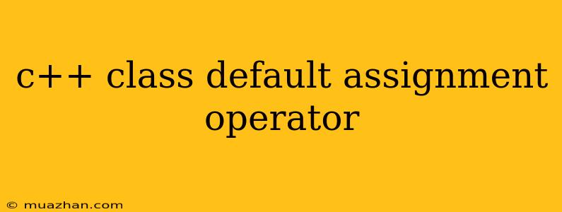 C++ Class Default Assignment Operator