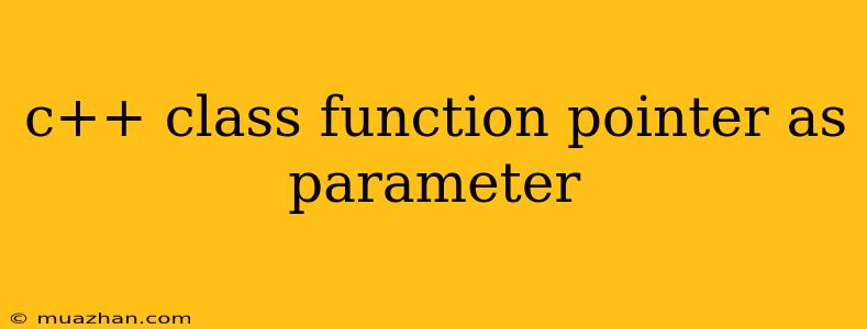 C++ Class Function Pointer As Parameter
