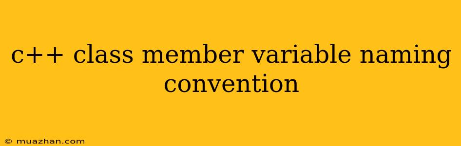 C++ Class Member Variable Naming Convention