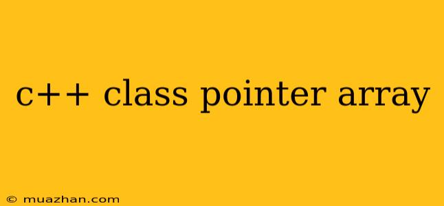 C++ Class Pointer Array