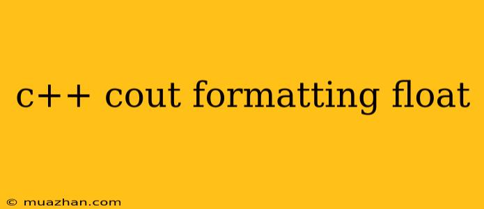 C++ Cout Formatting Float