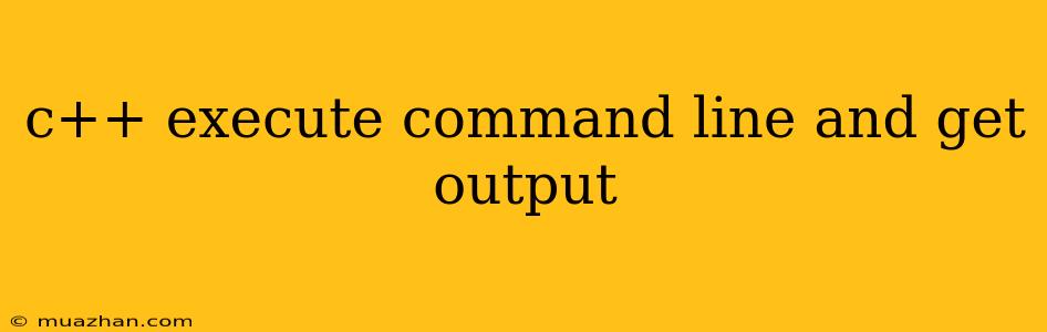 C++ Execute Command Line And Get Output