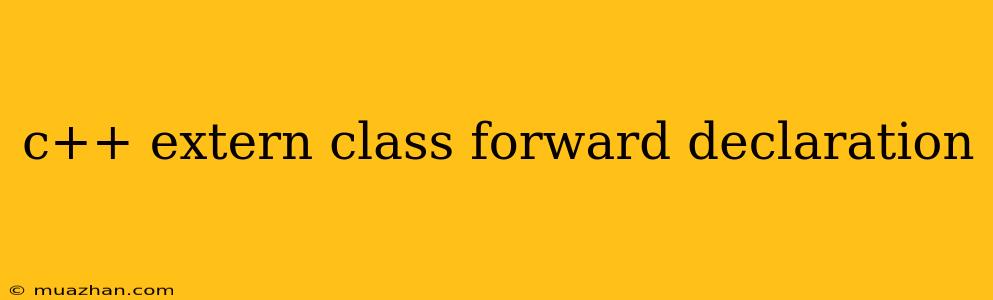 C++ Extern Class Forward Declaration