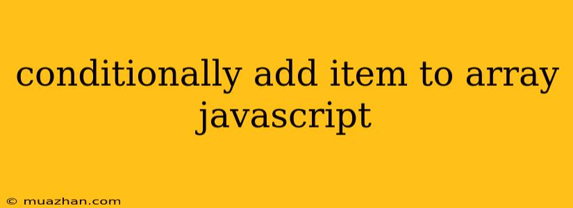 Conditionally Add Item To Array Javascript