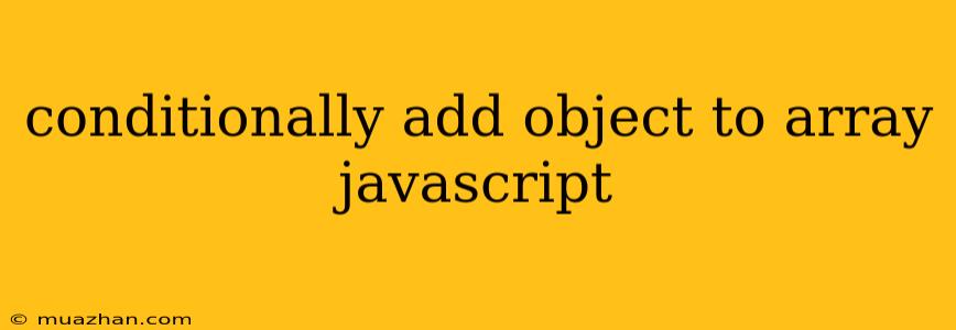 Conditionally Add Object To Array Javascript