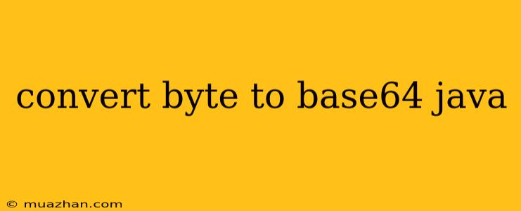Convert Byte To Base64 Java