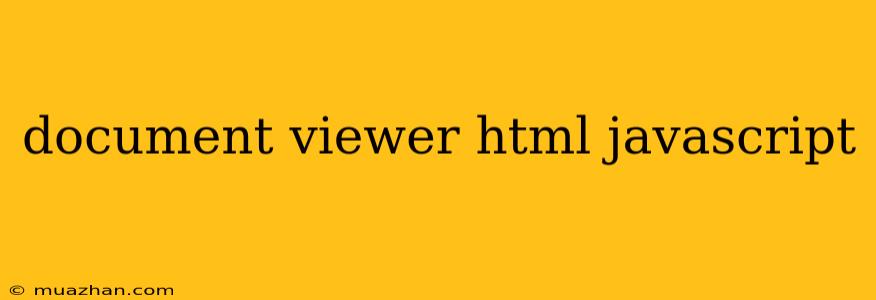 Document Viewer Html Javascript